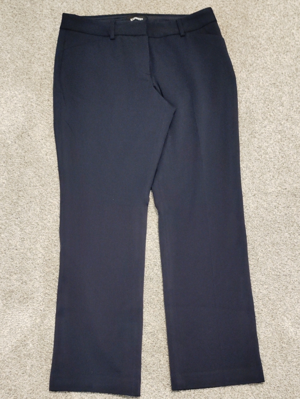 Express Navy Straight-Leg Dress Trousers